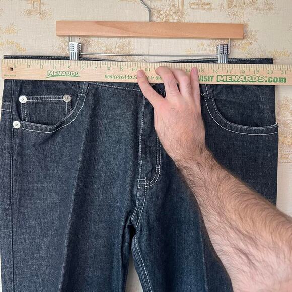 Crazy Y2K Clench Wing Embrodered Black Baggy Pants Size 40x32” - Picture 5 of 8